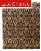 ORG Ginza Ikat-101 Black - Red Area Rug