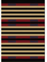 American Dakota Cabin Chief Stripe Red Area Rug