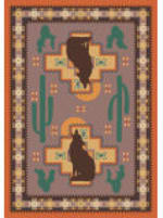 American Dakota National Park Howl At The Moon Coral Area Rug