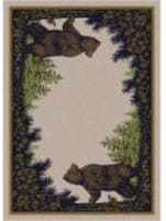 American Dakota National Park Twin Bears Green Area Rug