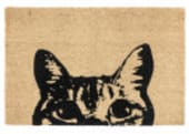 Classic Home Doormat Curious Cat Black Area Rug