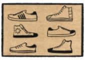Classic Home Doormat Sneaker Parade Black Area Rug