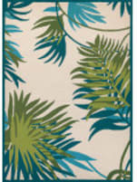Couristan Covington Jungle Leaves Ivory - Forest Green Area Rug