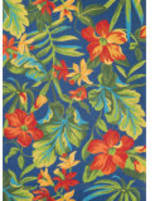 Couristan Covington Tropical Orchid Azure - Green - Red Area Rug