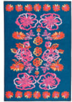 Dash and Albert Graphic Gerbera Washable Fuchsia Area Rug