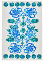 Dash and Albert Graphic Gerbera Washable Teal Area Rug