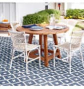 Dash And Albert Elizabeth Indoor-Outdoor Navy Area Rug