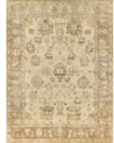 Exquisite Rugs Antique Weave Oushak Hand Knotted 2002 Ivory - Gray Area Rug