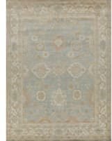 Exquisite Rugs Antique Weave Oushak Hand Knotted 3280 Light Blue - Ivory Area Rug