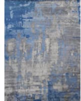 Exquisite Rugs Bamboo Silk Hand Knotted 3339 Blue - Gray Area Rug