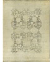 Exquisite Rugs Antique Weave Oushak Hand Knotted 3381 Green - Ivory Area Rug