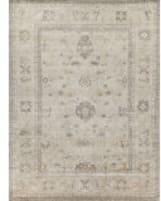 Exquisite Rugs Antique Weave Oushak Hand Knotted 3420 Ivory - Gray Area Rug
