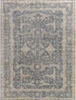 Exquisite Rugs Antique Weave Oushak Hand Knotted 3422 Blue Area Rug