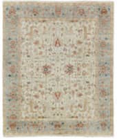 Exquisite Rugs Antique Weave Serapi Hand Knotted 3447 Ivory - Light Blue Area Rug