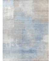 Exquisite Rugs Fine Pure Silk Hand Knotted 4211 Blue - Brown Area Rug
