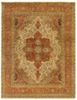 Exquisite Rugs Fine Serapi Hand Knotted 5022 Ivory - Rust Area Rug