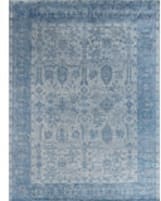 Exquisite Rugs Antique'd Silk Hand Knotted 5171 Ivory - Aqua Area Rug