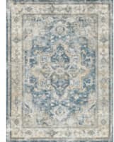 The Met x Exquisite Rugs Antique Loom Power Loomed 5598 Blue - Beige