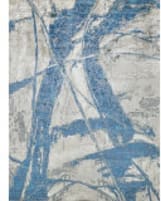 Exquisite Rugs Floor Art Hand Knotted 5708 Ivory - Light Blue Area Rug