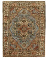 Exquisite Rugs Antique Weave Serapi Hand Knotted 7051 Light Blue - Ivory Area Rug