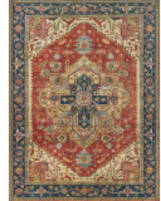 Exquisite Rugs Antique Weave Serapi Hand Knotted 7053 Red - Blue Area Rug