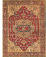 Exquisite Rugs Antique Weave Serapi Hand Knotted 8144 Red Area Rug