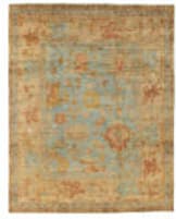 Exquisite Rugs Antique Weave Oushak Hand Knotted 9161 Dark Blue - Beige Area Rug