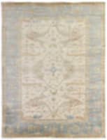 Exquisite Rugs Antique Weave Oushak Hand Knotted 9329 Ivory - Blue Area Rug