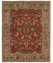 Exquisite Rugs Antique Weave Serapi Hand Knotted 9745 Red - Gold Area Rug