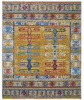 Famous Maker Soumak Crown 1001186 Saffron - Multi Area Rug