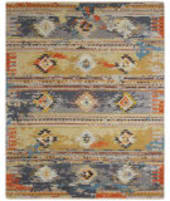Famous Maker Soumak Crown 1001190 Goldenrod - Grey - Multi Area Rug