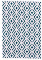 Feizy Saphir Mira 3490f Teal - White Area Rug