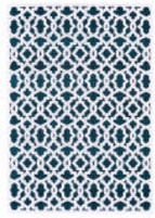 Feizy Saphir Mira 3495f Teal - White Area Rug