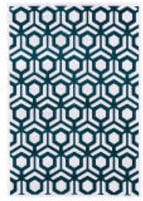 Feizy Saphir Mira 3498f Teal - White Area Rug