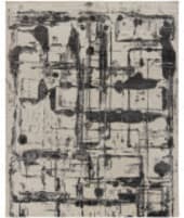 HRI Charlotte Ca-67 Charcoal - Ivory Area Rug