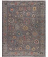 HRI Majestic Oushak Maj-103 Plum - Grey Area Rug