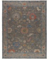 HRI Majestic Oushak Maj-106 Grey - Light Grey Area Rug
