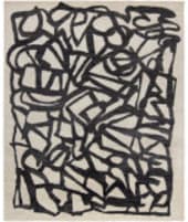HRI Spiral Sp-03 Ivory - Black Area Rug