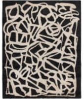 HRI Spiral Sp-04 Black - White Area Rug