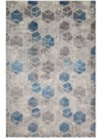 HRI Sunbrella 600 S6-02 Grey - Dark Blue Area Rug