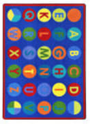 Joy Carpets Kid Essentials Alpha-Dots Multi Area Rug