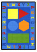 Joy Carpets Kid Essentials Alphabet Shapes Multi Area Rug