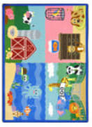 Joy Carpets Kid Essentials Animals All Around Multi Area Rug