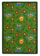 Joy Carpets Kid Essentials Bee Attitudes Green Area Rug