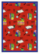Joy Carpets Kid Essentials Bookworm Spanish Red Area Rug