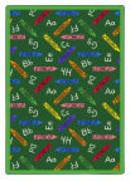 Joy Carpets Playful Patterns Crayons Green Area Rug
