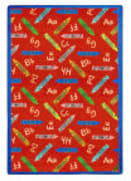 Joy Carpets Playful Patterns Crayons Red Area Rug