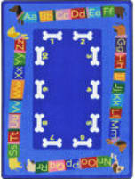Joy Carpets Kid Essentials Doggone Good Alphabet Multi Area Rug