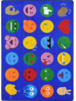 Joy Carpets Kid Essentials Emoji Expressions Multi Area Rug