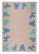 Joy Carpets Kid Essentials Frisky Friends Blue Area Rug